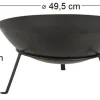 Brasero rond en métal sur pied (49,5 x 24,5 cm)