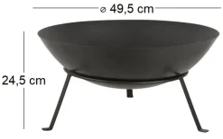 Brasero rond en métal sur pied (49,5 x 24,5 cm)