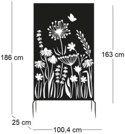 Brise vue treillis en fer (Motif floral)