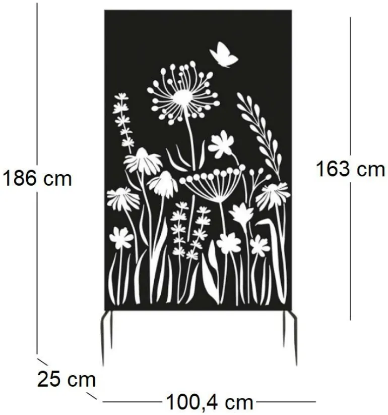Brise vue treillis en fer (Motif floral)