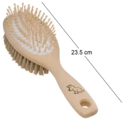 Brosse chien en soies claires et tiges de bois