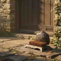 Brosse nettoyage chaussure en fonte et fibre de coco (Hérisson)