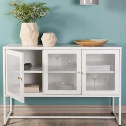 Buffet 3 portes en acier Malla (Blanc)