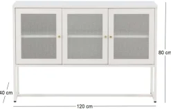 Buffet 3 portes en acier Malla (Blanc)