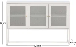 Buffet 3 portes en acier Malla (Gris clair)