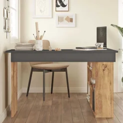 Bureau d'angle en aggloméré Clic (Pin et noir)