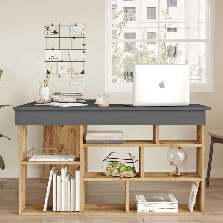 Bureau d'angle en aggloméré Clic (Pin et noir)