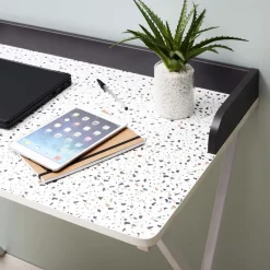 Bureau en métal et MDF Terrazzo (Gris)