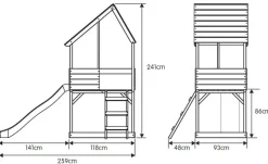 Cabane enfant sur pilotis avec bac à sable Lookout (Avec glissière)