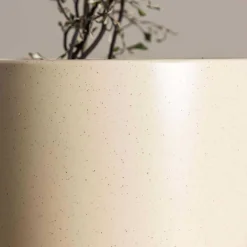 Cache pot en grès Sane 18x17cm (Beige)