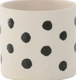 Cache pot en grès Sane 11x10 cm (Blanc et noir)