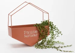 Cache-pot en métal hexagonal (Pause nature)