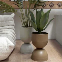 Cache pot en métal réversible Tonar (Gris - XL)