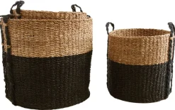 Cache-pot ronds en jonc de mer (Lot de 3)