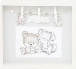 Cadre blanc en bois bébé pour photo 10 x 15 cm (Petit prince)