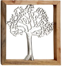 Cadre en bois et aluminium Arbre de vie 37 cm