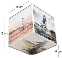 Cadre photo rotatif 6 faces Kube (15 x 15 cm)