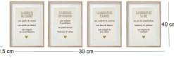 Cadre Recette Amour, Bonheur, Amitié, Vie (Lot de 4)
