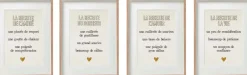Cadre Recette Amour, Bonheur, Amitié, Vie (Lot de 4)