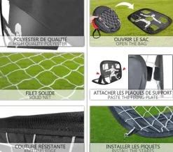 Cage de foot pliable 2 en 1 Newbie 120 x 90 cm