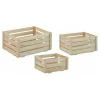 Caisse de rangement en pin brut (Lot de 3)