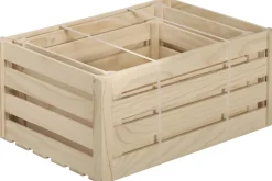 Caisse de rangement en pin brut (Lot de 3)