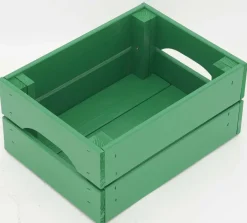 Caisse de rangement en pin petit modèle 31 x 23 x 15 cm (Vert menthe)