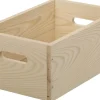 Caisse en bois brut de rangement (30 x 20 x 6 cm)