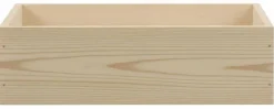 Caisse en bois brut de rangement (40 x 30 x 8 cm)