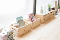 Caisse en bois de rangement (40 x 30 x 7 cm)