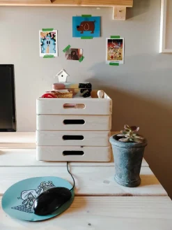 Caisse en bois de rangement (40 x 30 x 7 cm)