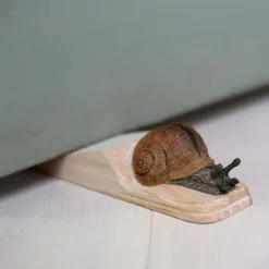 Cale-porte en bois sculpté à la main Animal (Escargot de Bourgogne)