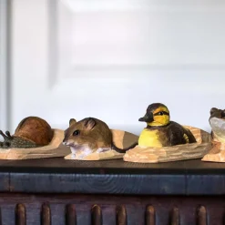 Cale-porte en bois sculpté à la main Animal (Escargot de Bourgogne)