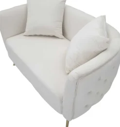 Canapé en tissu Bucarest 127 x 74 x 71 cm (Crème)