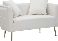 Canapé en tissu Bucarest 127 x 74 x 71 cm (Crème)