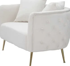 Canapé en tissu Bucarest 127 x 74 x 71 cm (Crème)