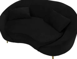 Canapé en tissu 2 places Oslo 148 x 84 x 68 cm (Noir et doré)