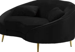 Canapé en tissu 2 places Oslo 148 x 84 x 68 cm (Noir et doré)