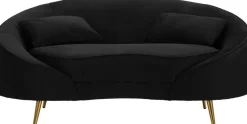 Canapé en tissu 2 places Oslo 148 x 84 x 68 cm (Noir et doré)