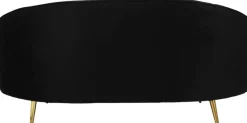 Canapé en tissu 2 places Oslo 148 x 84 x 68 cm (Noir et doré)