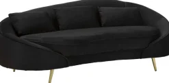 Canapé en tissu 3 places Oslo 185 x 84 x 68 cm (Noir et doré)