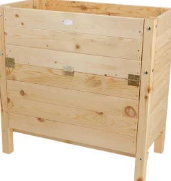 Carré potager avec espace de stockage en pin