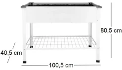 Carré potager en métal blanc (100.5 x 40.5 x 80.5 cm)