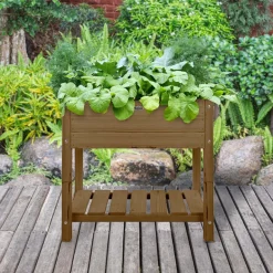 Carré potager en pin teinté sur pieds (Largeur 40 cm)