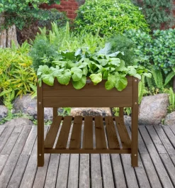 Carré potager en pin teinté sur pieds (Largeur 78 cm)