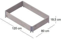 Carré potager Gardenbox 120 x 80 cm (Gris)