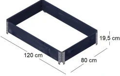 Carré potager Gardenbox 120 x 80 cm (Noir)