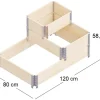 Carré potager 3 niveaux Stepped Bed 120 x 80 x 58.5 cm
