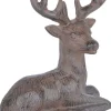 Cerf couché décoratif en fonte