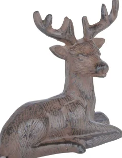 Cerf couché décoratif en fonte